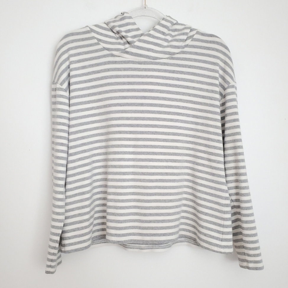 Grey Stripe Hoodie Size Xl